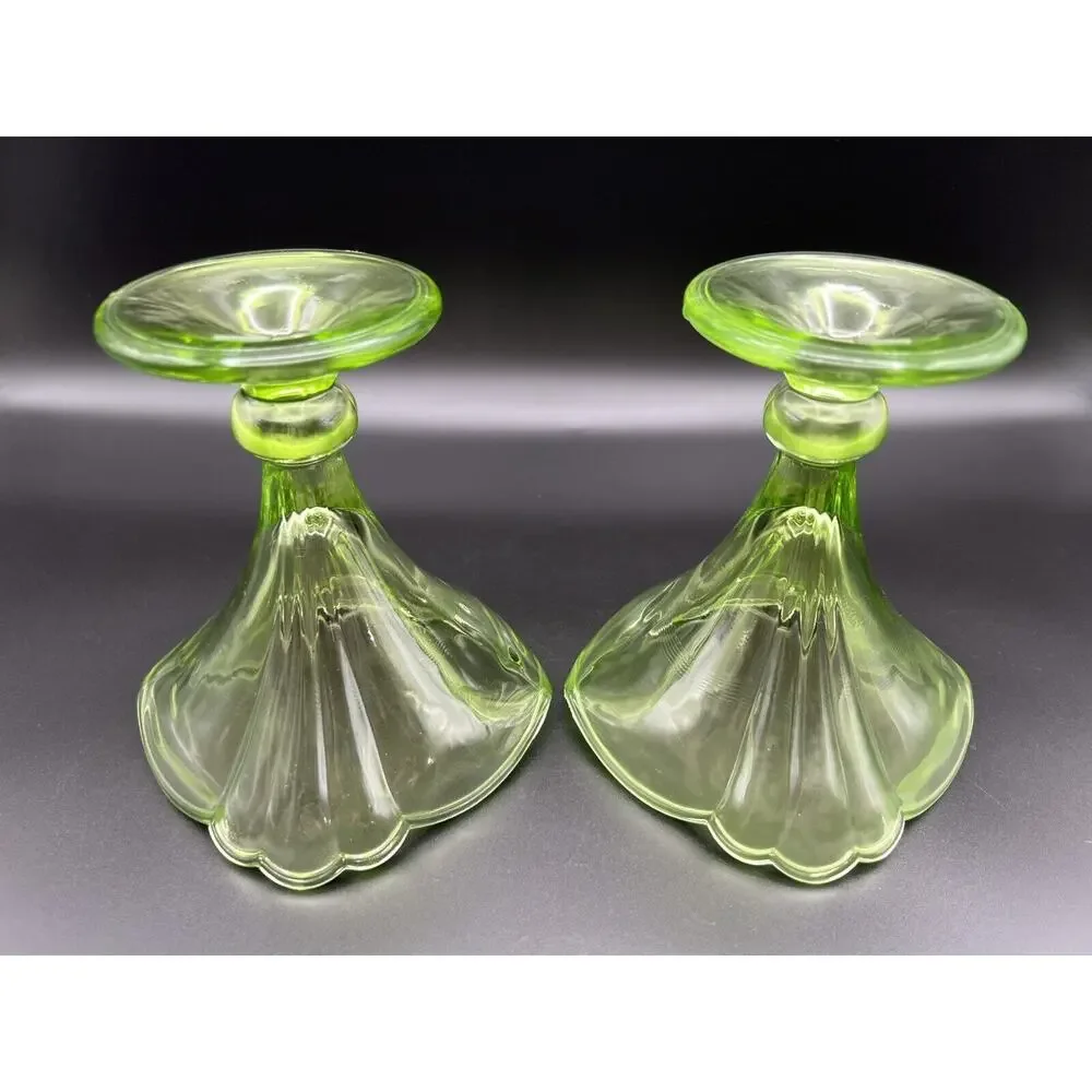 Rastal Green Manganese Glass 5.5” Footed Parfait Dessert Dishes Made In Germany